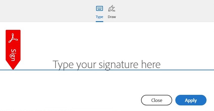 Typing an electronic signature to securely submit a form online