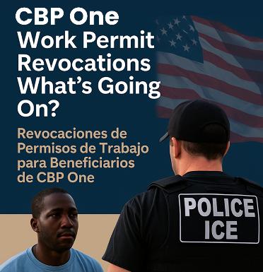 Close up of a person holding their CBP One work permit card for review